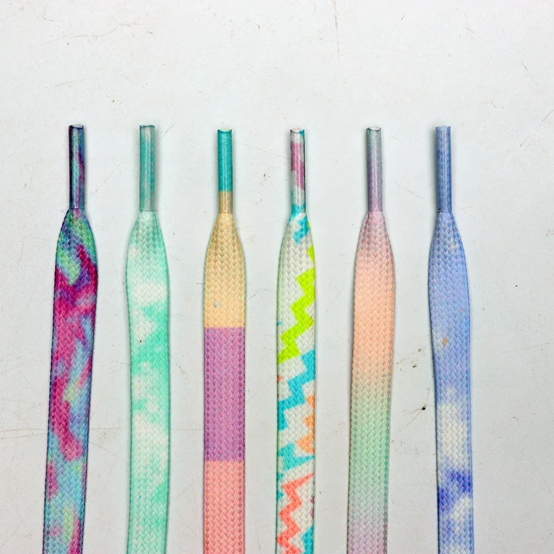

1 Pair Flat Shoelaces Rainbow Colour Shoe Laces Casual Canvas Shoes Colorful Shoelace Print Gradient Suitable for All Unisex