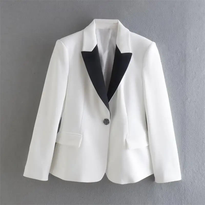 

Suit jacket Blazers 2022 autumn new Women formal suits Fashion chic slim V-neck single button casual suit casual street Blazer