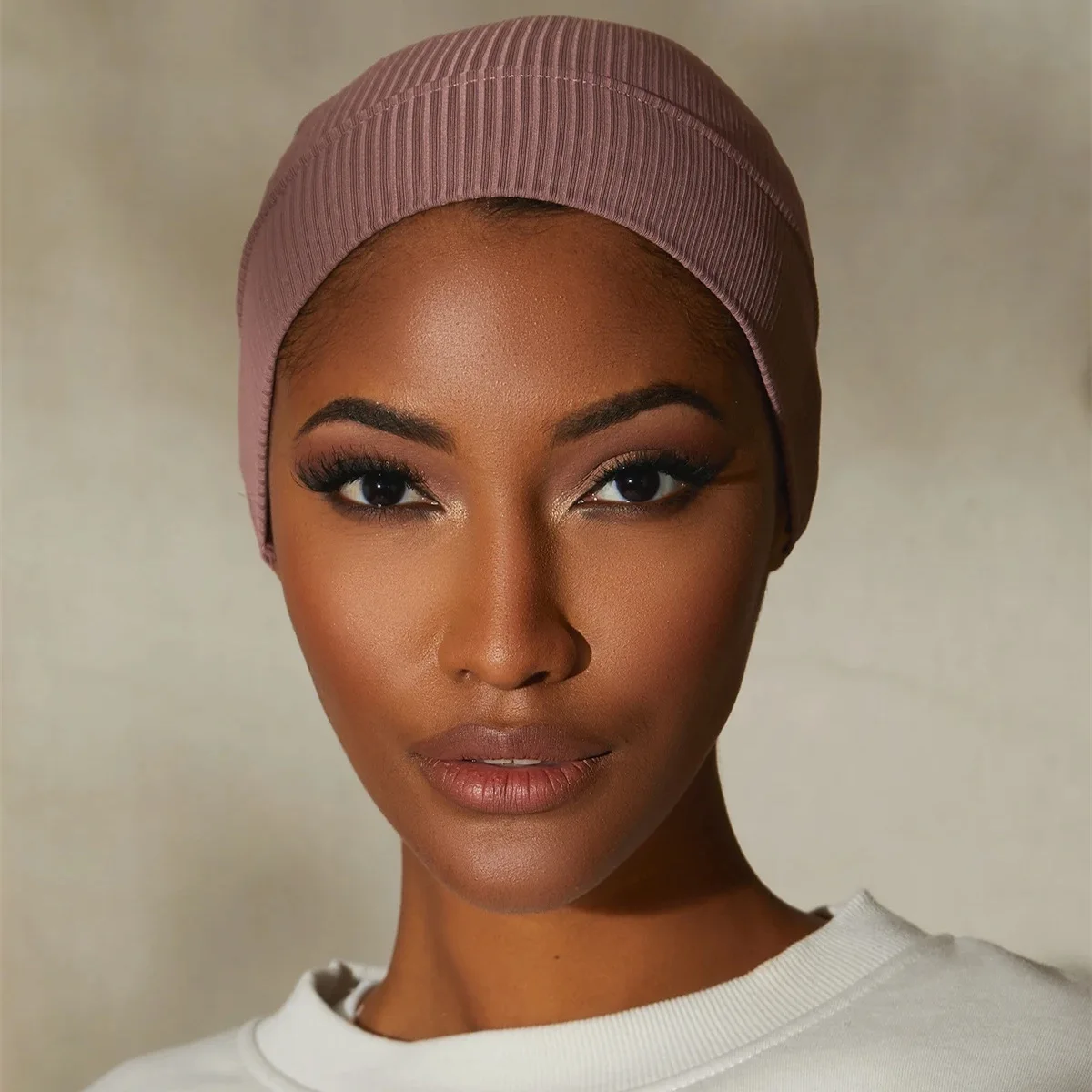 

Muslim Women Ribbed Inner Hijab Caps Islamic Tube Underscarf Bonnet Stretch Headband Turban Musulman Femme Head Wraps