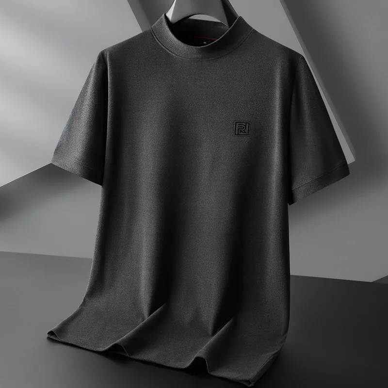 

New Arrival Spring and Autumn Men's Half High Collar Short Sleeve with T-shirt Base Coat Underneath Plus Size XL-6XL 7XL