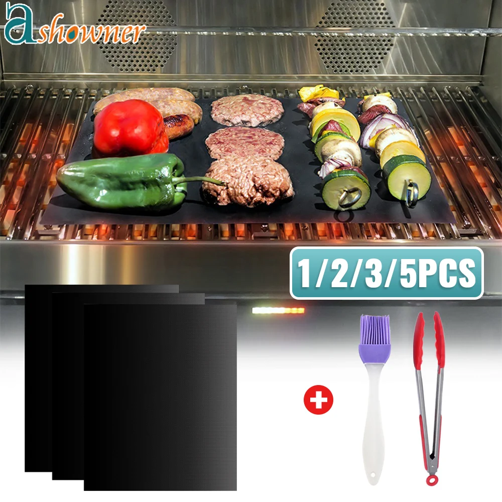 

Коврик для гриля, барбекю, антипригарный коврик для выпечки на открытом воздухе, многоразовая тарелка для приготовления пищи, ПТФЭ, аксессу...