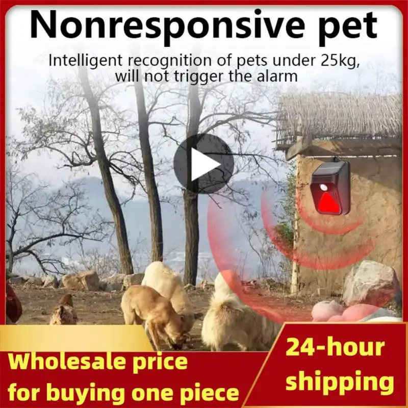 

800 Mah Solar Warning Lamp Remote Control Alarm Alarm Led Lights Solar Charge Human Body Induction Warning Light Drives Animal