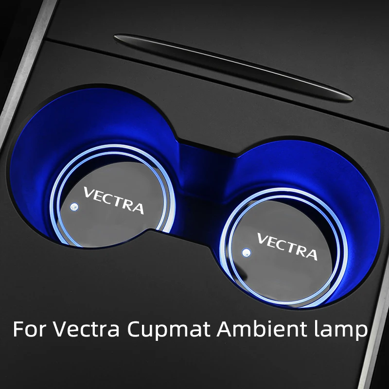 

For Opel Vectra Car Luminous Water Cup Coaster 7 Colorful Car Led Atmosphere Light Car logo Cupmat Ambience lights accessories