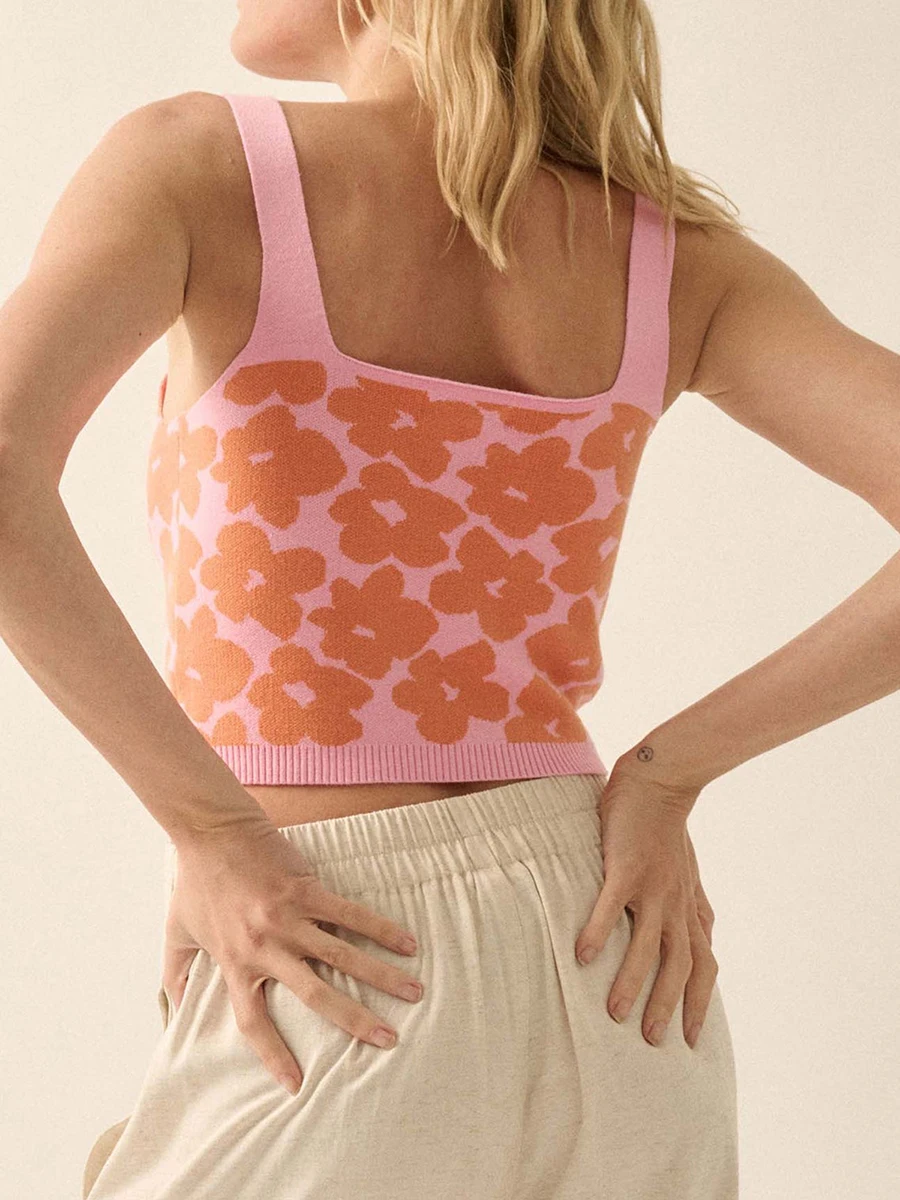 Женский трикотажный топ HzDazrl на бретелях-спагетти летний укороченный без рукавов