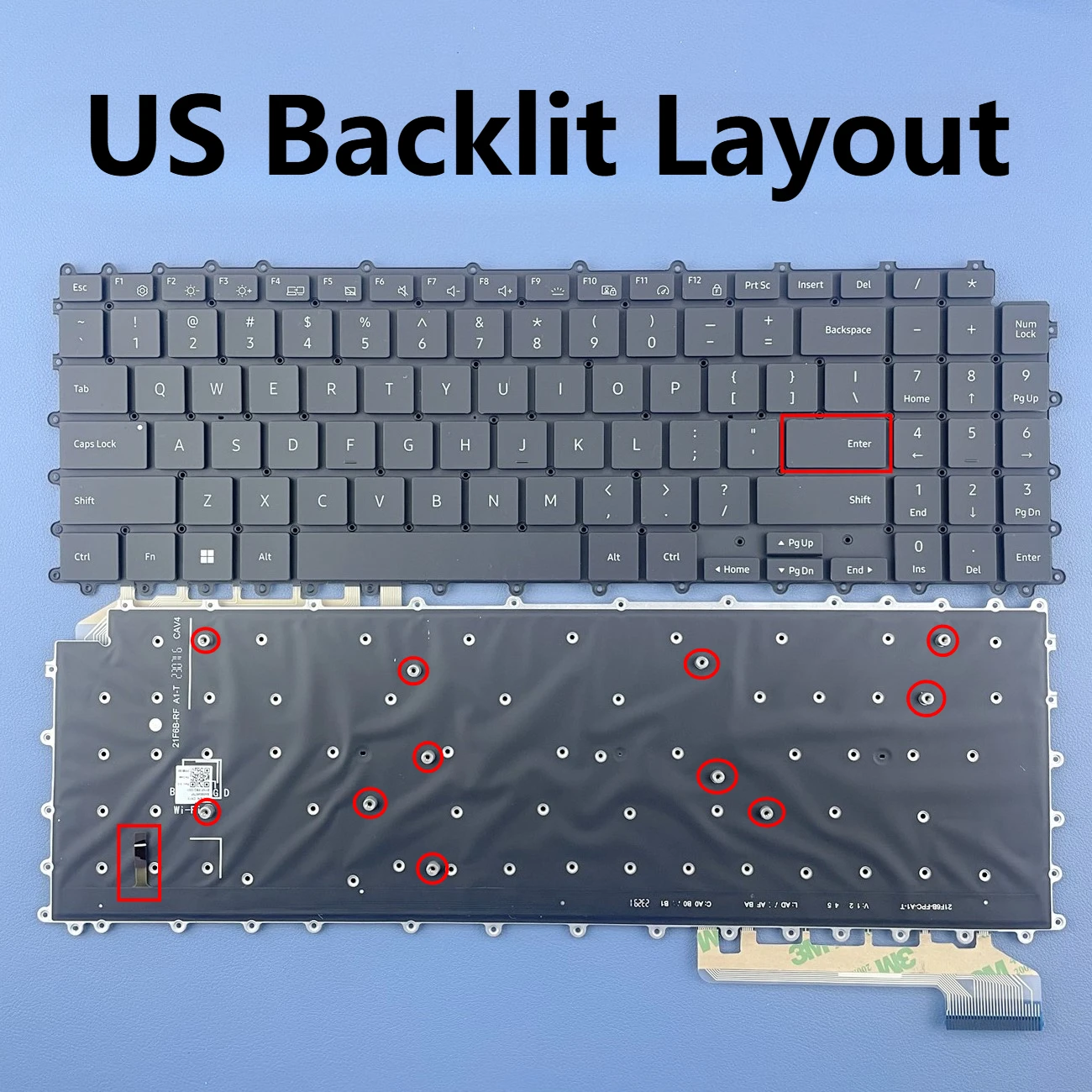 Клавиатура с подсветкой США для Samsung Galaxy Book Pro NP950QDB NP950QED NP950XED NP950XDB NP960XFH NP750QFG Series