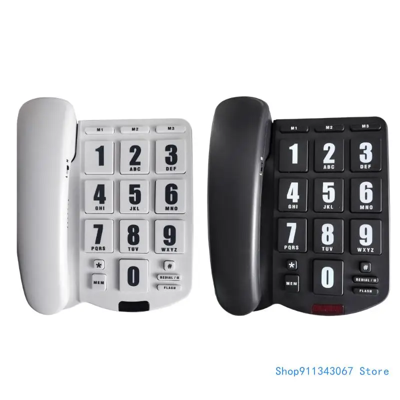 Big Button Landline Phone Desktop Telephone Ringtone Fixed Home Phone for Elderly and Visually Impaired Drop shipping