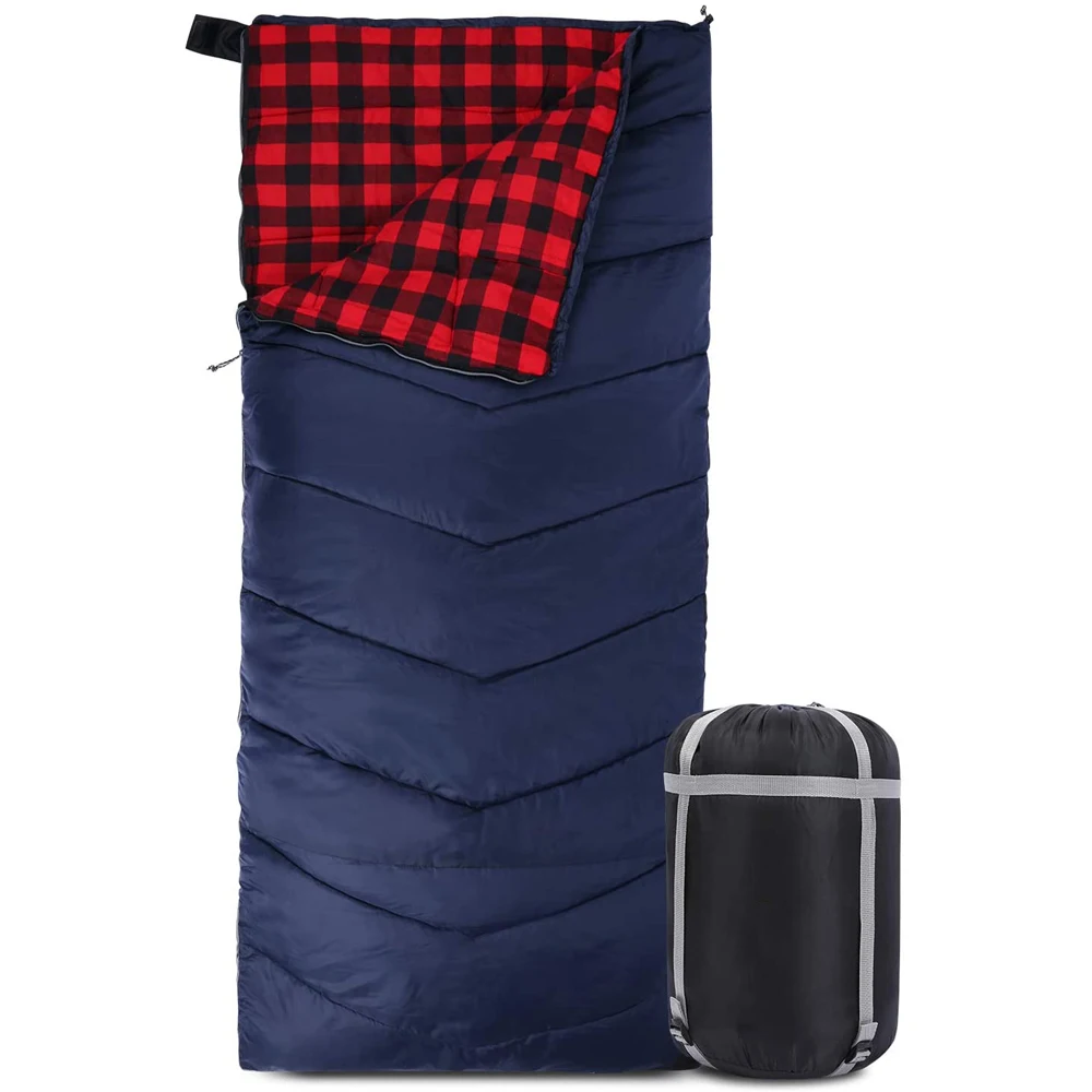 

Outdoors Cotton Flannel Sleeping Bag for Camping Hiking Backpacking, Warm Comfortable Envelope Sleeping Bags,2/3/4lbs Filling