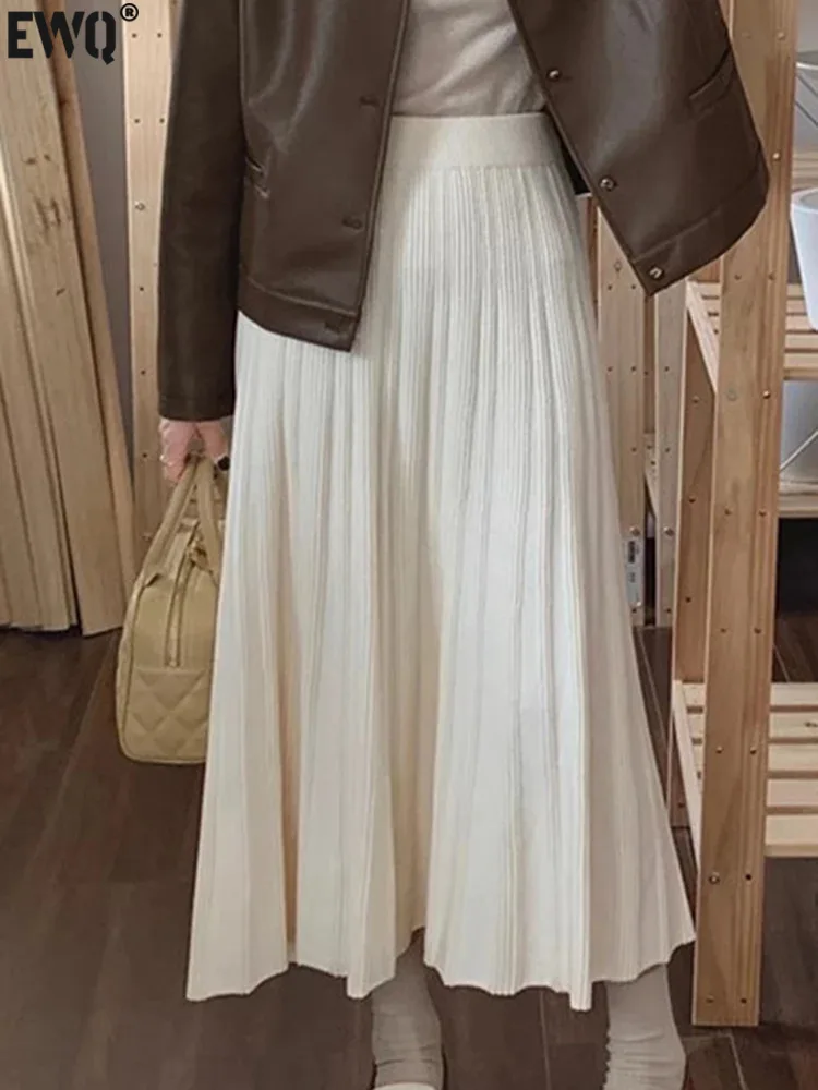 

Женская облегающая юбка в полоску [EWQ], черная однотонная облегающая утепленная одежда с высокой талией, 16U6310, Осень-зима 2023