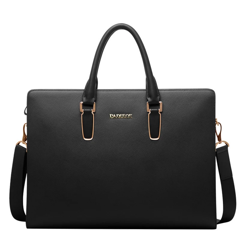 Men's cowhide briefcase Large capacity handbag 16-inch laptop bag