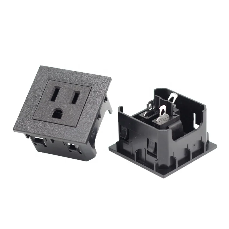 45*45 США стандарт NEMA 5-15R IEC 15A 125V американская розетка питания переменного тока с 3 контактами штепсельная вилка