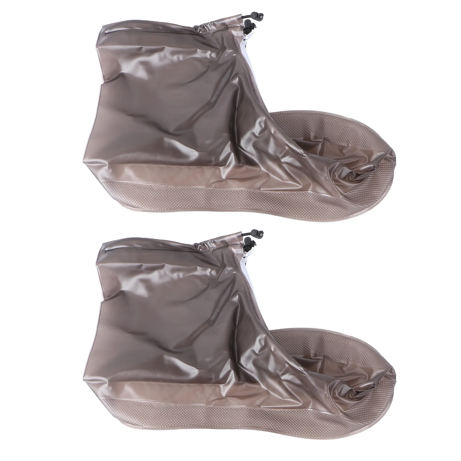 

2 Pairs Unisex Thickened Rain Shoes Cover Anti-Slip Reusable Rain Snow Overshoes Cover XL(Coffee)