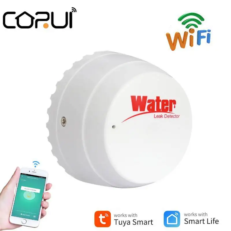 

CORUI Tuya WiFi Leak Sensor Water Leakage Detector Leakage Sensor Water Sensor Prevent Water Leakage Smart Life APP Control