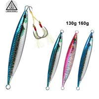 130g 160g metal jig simulation fish scale boat fishing lure assist hook saltwater offshore hard bait slow fast fall jigging lure