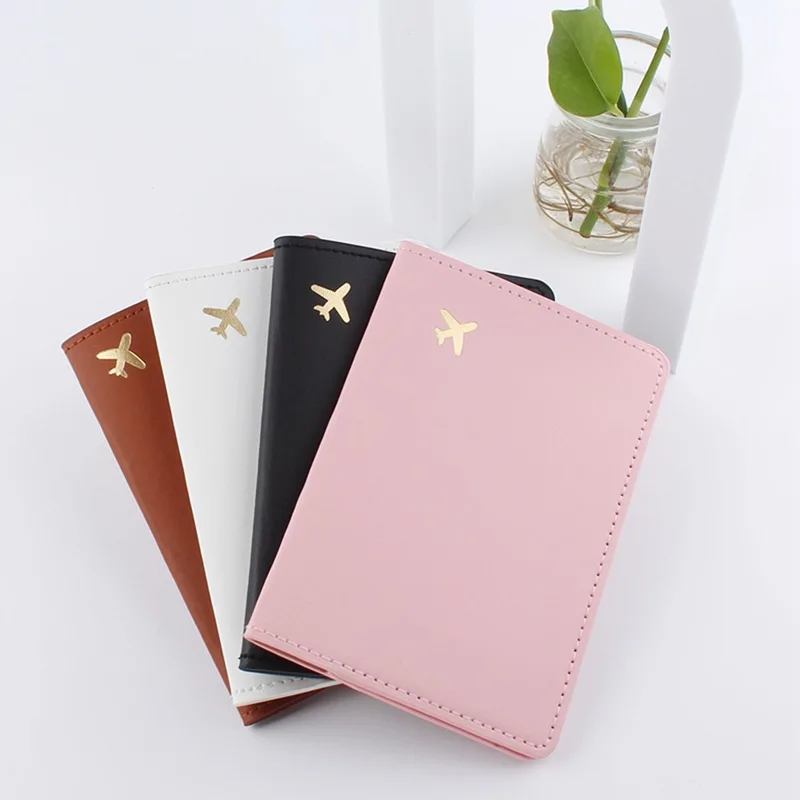 

2022 Lover Couple Passport Cover Hot Stamping Simple Plane Women Men Travel Wedding Passport Cover Holder Fashion Wedding Gift