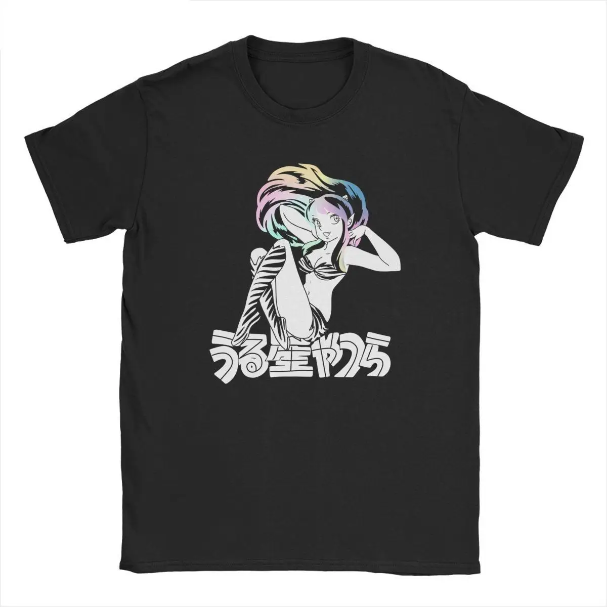 

Men's T-Shirts Urusei Yatsura Lum Funny 100% Cotton Tees Short Sleeve Ranma 1/2 Anime T Shirts Round Neck Clothing Summer
