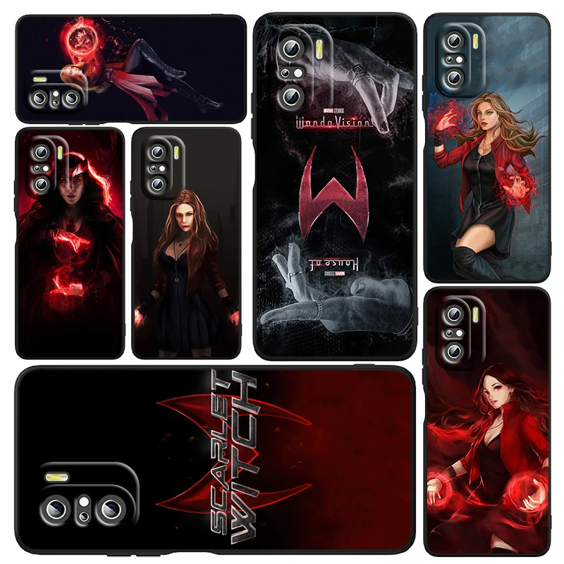 

Marvel Cute Scarlet Witch Phone Case or Xiaomi Redmi K50 K40 Gaming 10 10C 9AT 9A 9C 9T 8 7A 6A 5 4X Black Soft SIlicone Cover