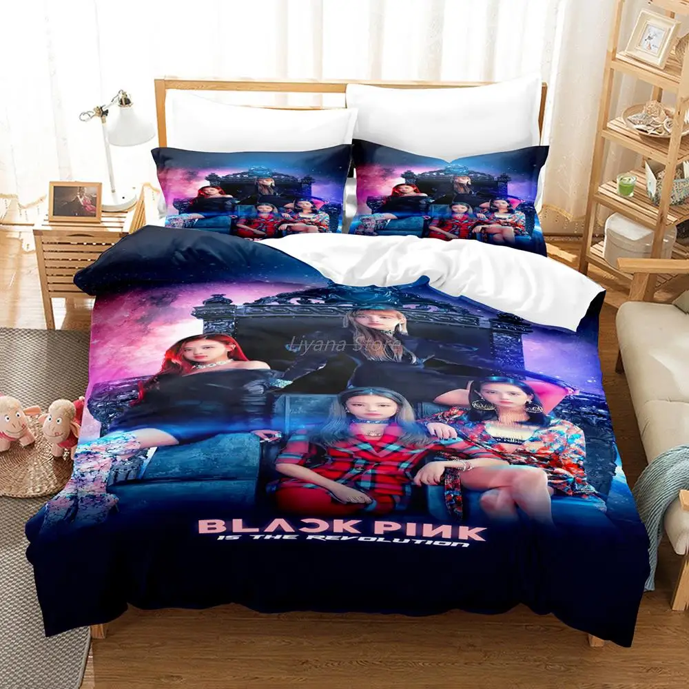 

Hot kpop korean Black girl JENNIE Bedding Set Single Twin Full Queen King Size --Set Children's Kid Bedroom Duvetcover Sets 01