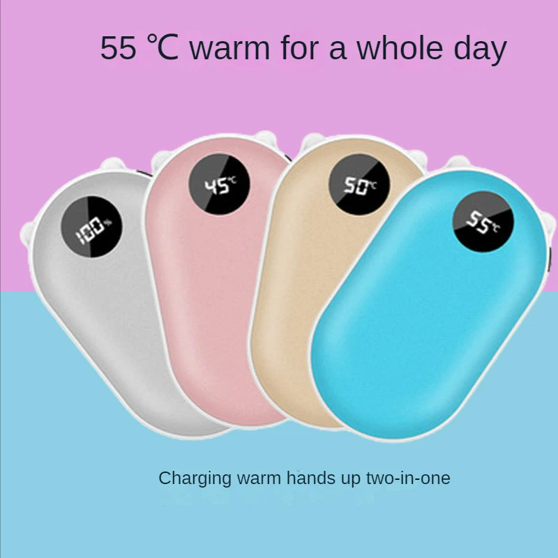 Portable Heating Pad Student Gift Heating Pads New Pebble USB Power Bank Hand Warmer 2-in-1