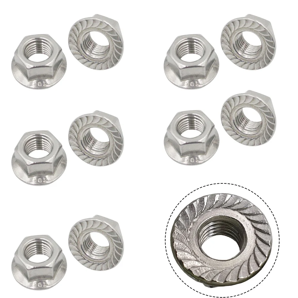 

Premium Grade Hexagonal Locking Tooth Nut with Flange for Mounting Photovoltaic Solar Accessories M8 M10 Pack of 10