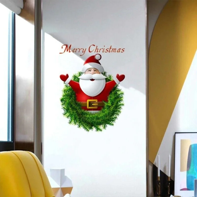 

Santa Claus Merry Christmas Wall Sticker Living Room Home Mural Vinyl Wall Decal