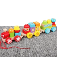 model train ho scale assembly geometric shapes interconnecting nesting blocks trailer kids wooden car baby educational toys gift
