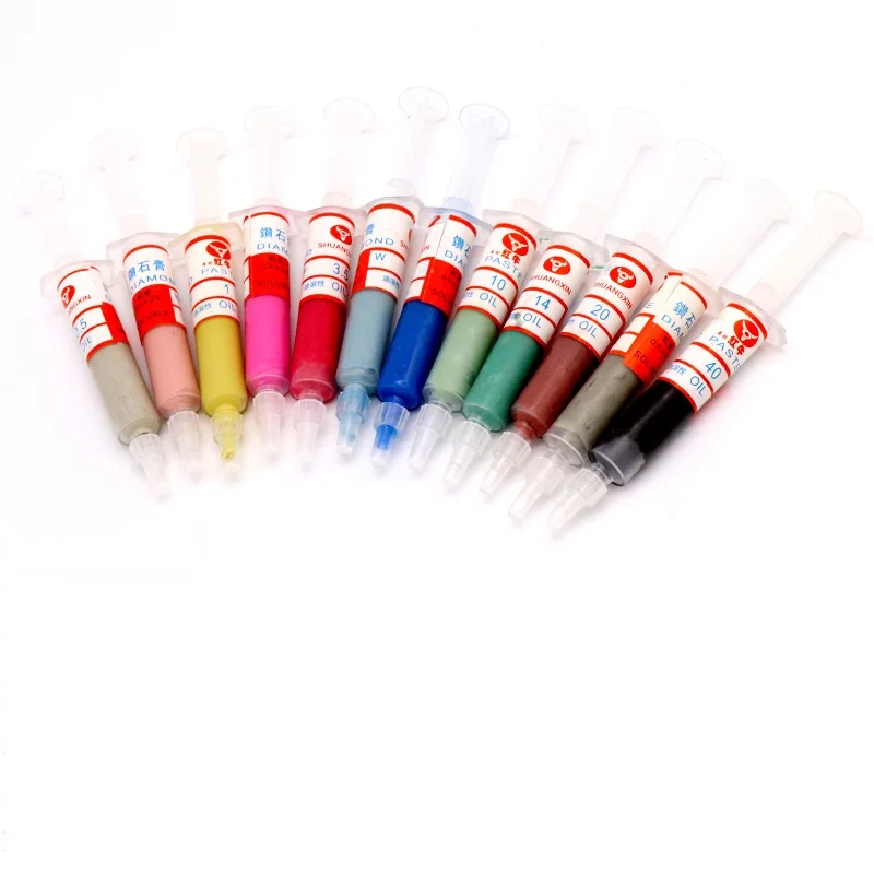 10/12pcs W0.5 ~40 Diamond Grinding Polishing Paste Lapping Compound Metal Glass Jade Amber Buffing Abrasive Tools