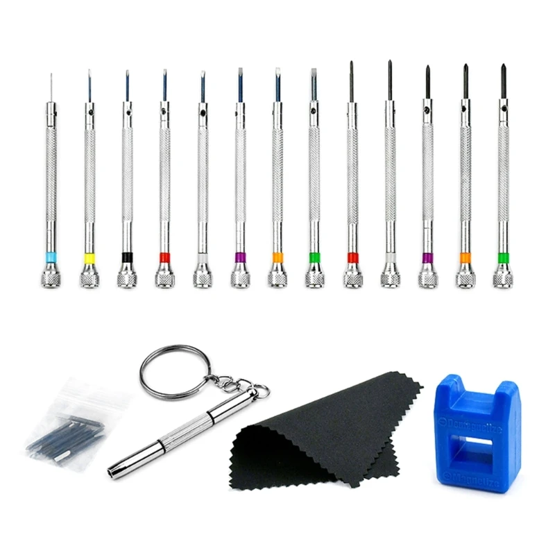 

13Pcs 0.6-2.0mm Slotted Screwdriver Set Professional Watchmakers Repair