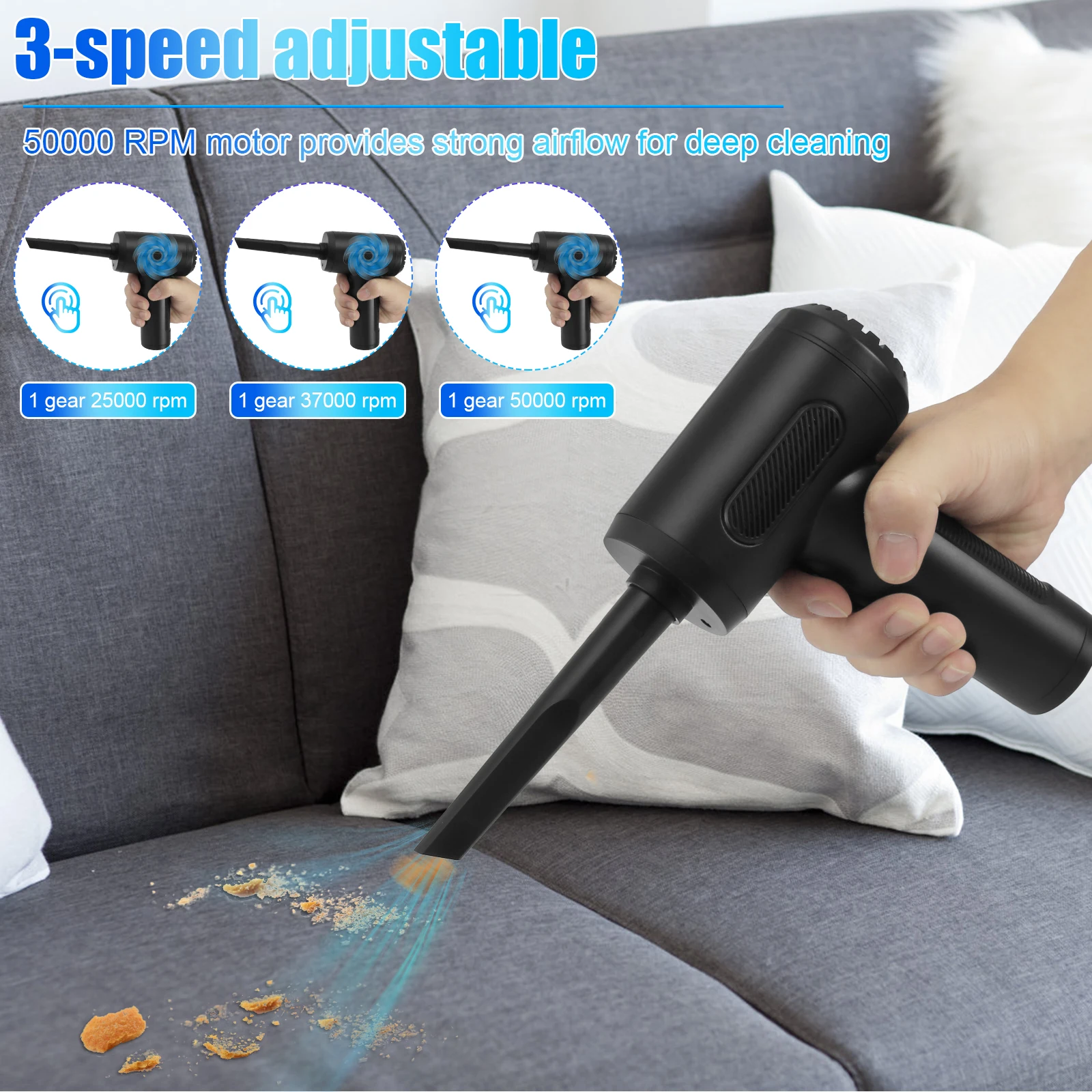 Беспроводной автомобильный пылесос 68 Вт 6300 Па