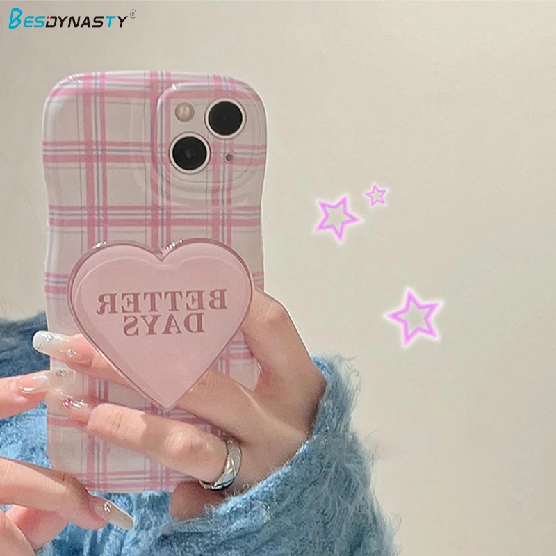 

BESD Японский Корейский Розовый Полосатый Мягкий чехол для IPhone 14 Plus Pro Max противоударный чехол для Iphone 14