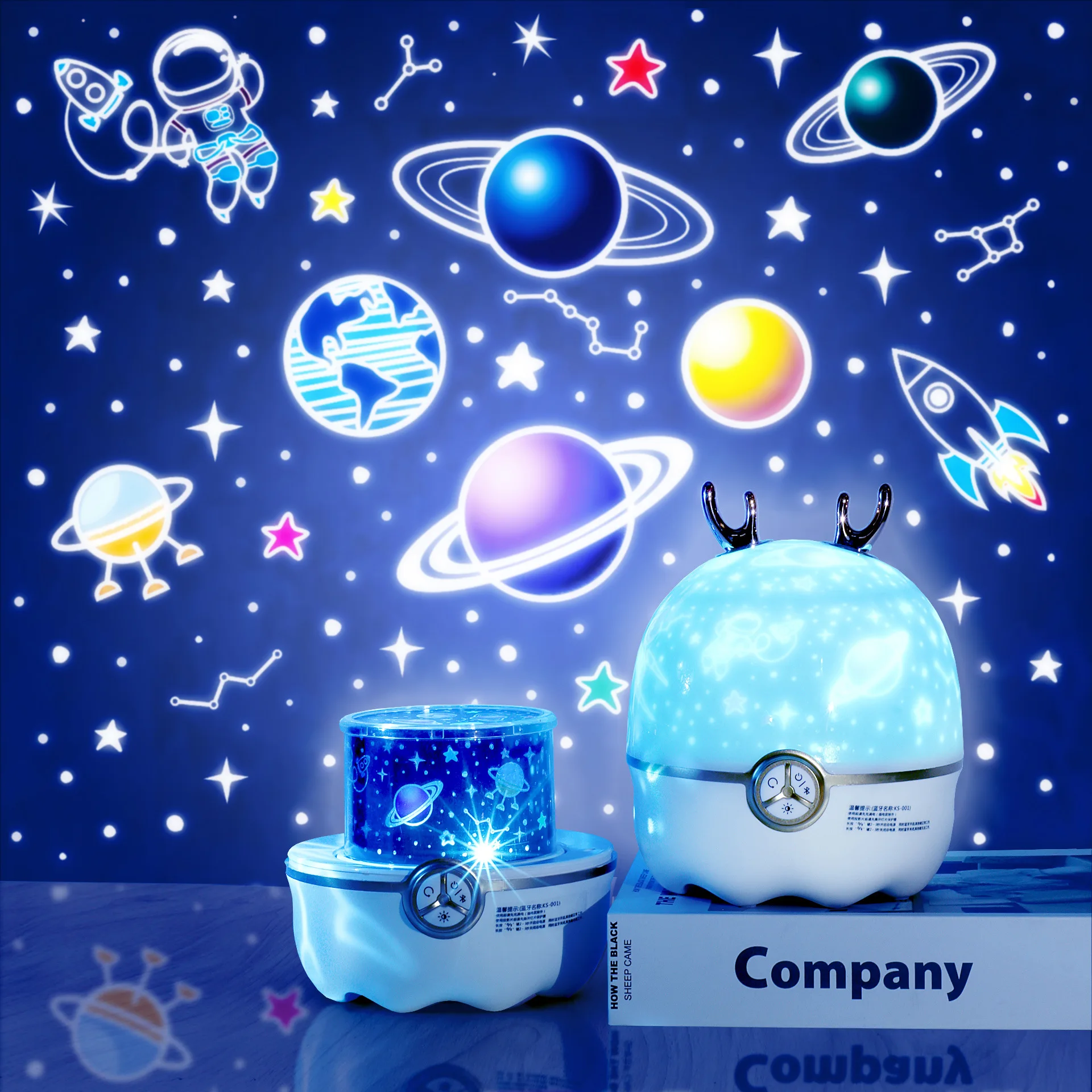 

Rechargeable Button Control Star Light Projector Romantic Rotating Table Lamp LED Atmosphere Nightlight