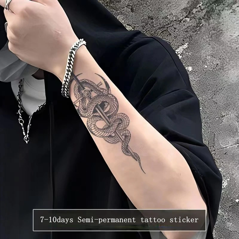 Рыцарь меч змея потенциальная временная татуировка наклейки на руку водостойкая