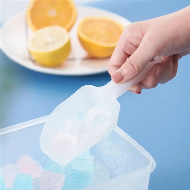 

6Pcs Ice Scoops Flat Bottom Scoops Utility Hand Scoop Kitchen Utensils (White)