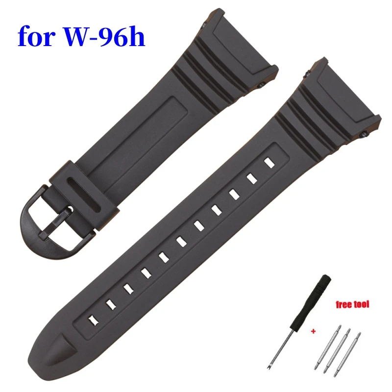 

Ремешок силиконовый для Casio W96H, Аксессуары для часов, водонепроницаемый сменный Браслет из искусственной кожи, 18 мм