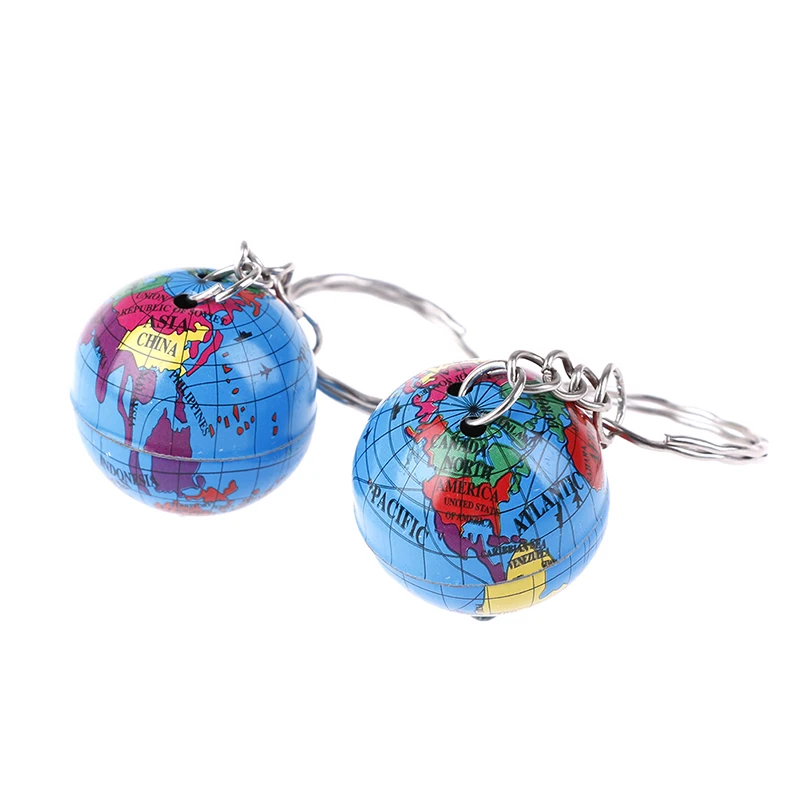

2Pcs Handmade World Map Planet Earth Geography Key Chain World Map Globe Keychain Auto Earth Globe Art Pendant Keychains Gift