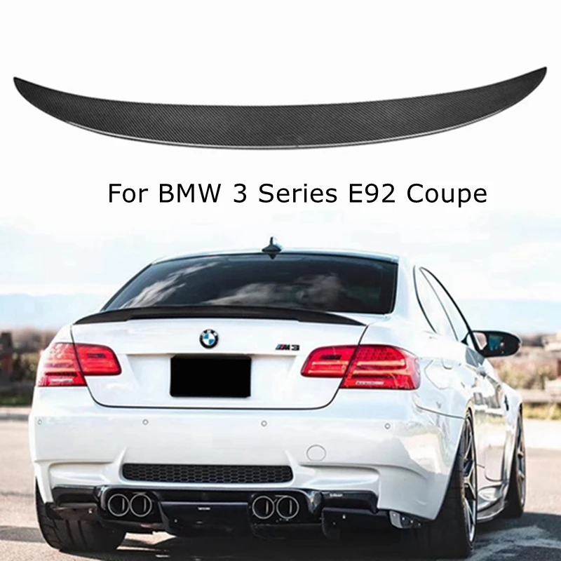 

FOR BMW 3 Series E92 E93 Coupe&E92 M3 P Style Carbon Fiber Rear Spoiler Trunk Wing 2006-2013 FRP Glossy Black Forged Carbon