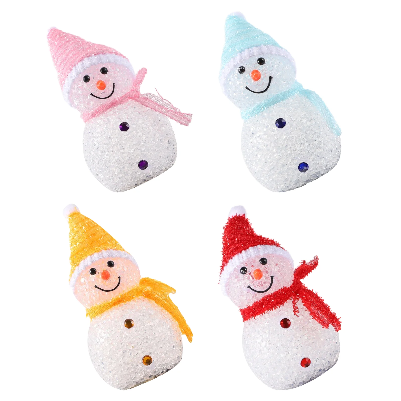 

4Pcs Christmas Night Light Festival Snowma Shaped Design Lamp LED Night Light