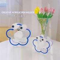 cute creative special shaped pen holder ins flower device simple acrylic student stationery living room decoration storage box