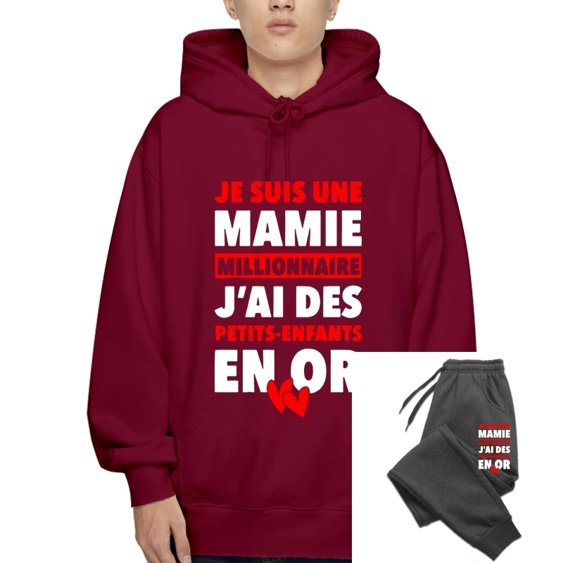 

Men Pullover Je Suis Une Mamie Millionaire J ai Des Petits-Enfants En Or Women t-Sweatshirt Hoodies