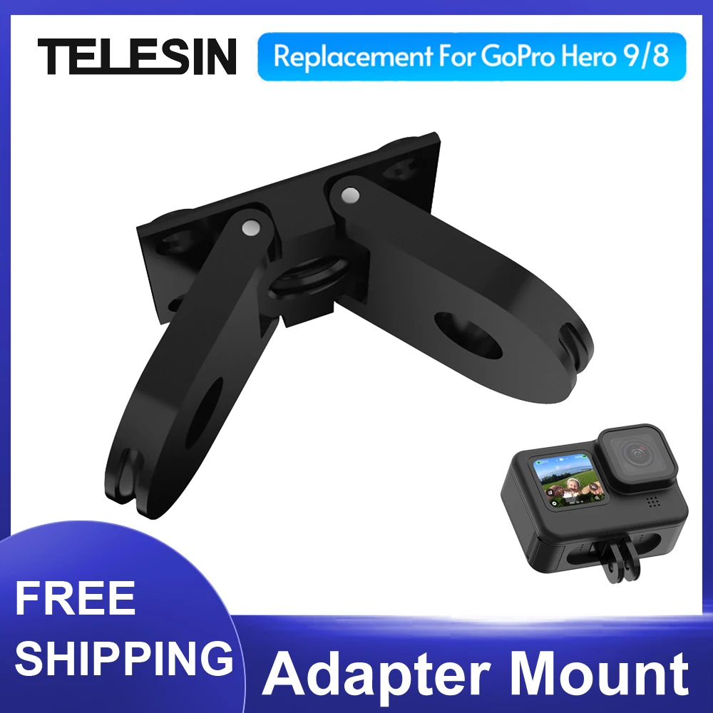 

TELESIN Dual Interface Adapter for GoPro Hero 9/8 Mount Camera Tripod Adapter Base with 1/4 Inch Screw Hole GP-FMS-902