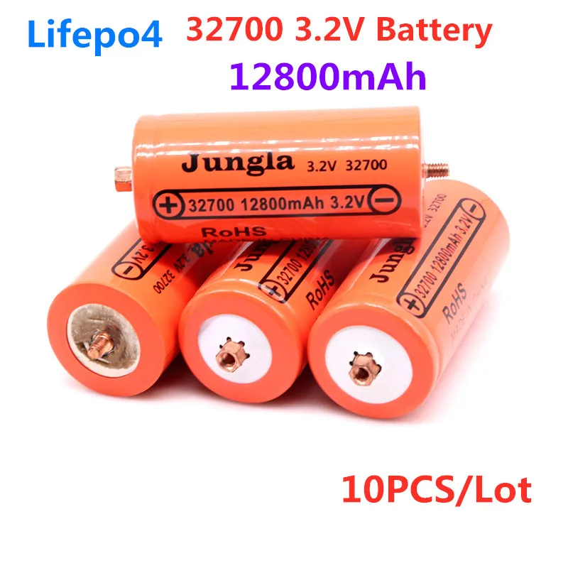 10PCS 100%Original 32700 12800mAh 3.2V lifepo4 Rechargeable Battery Professional Lithium Iron Phosphate Power Battery with screw