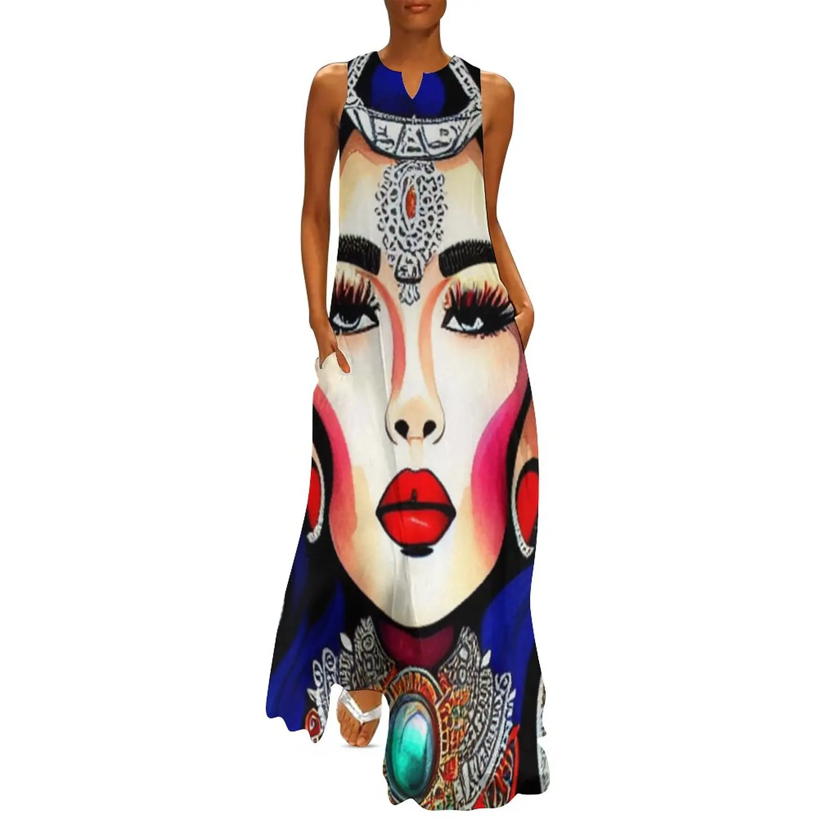 

Gypsy Queen Dress Pretty Woman Cute Maxi Dress V Neck Custom Boho Beach Long Dresses Street Wear Oversized Vestidos