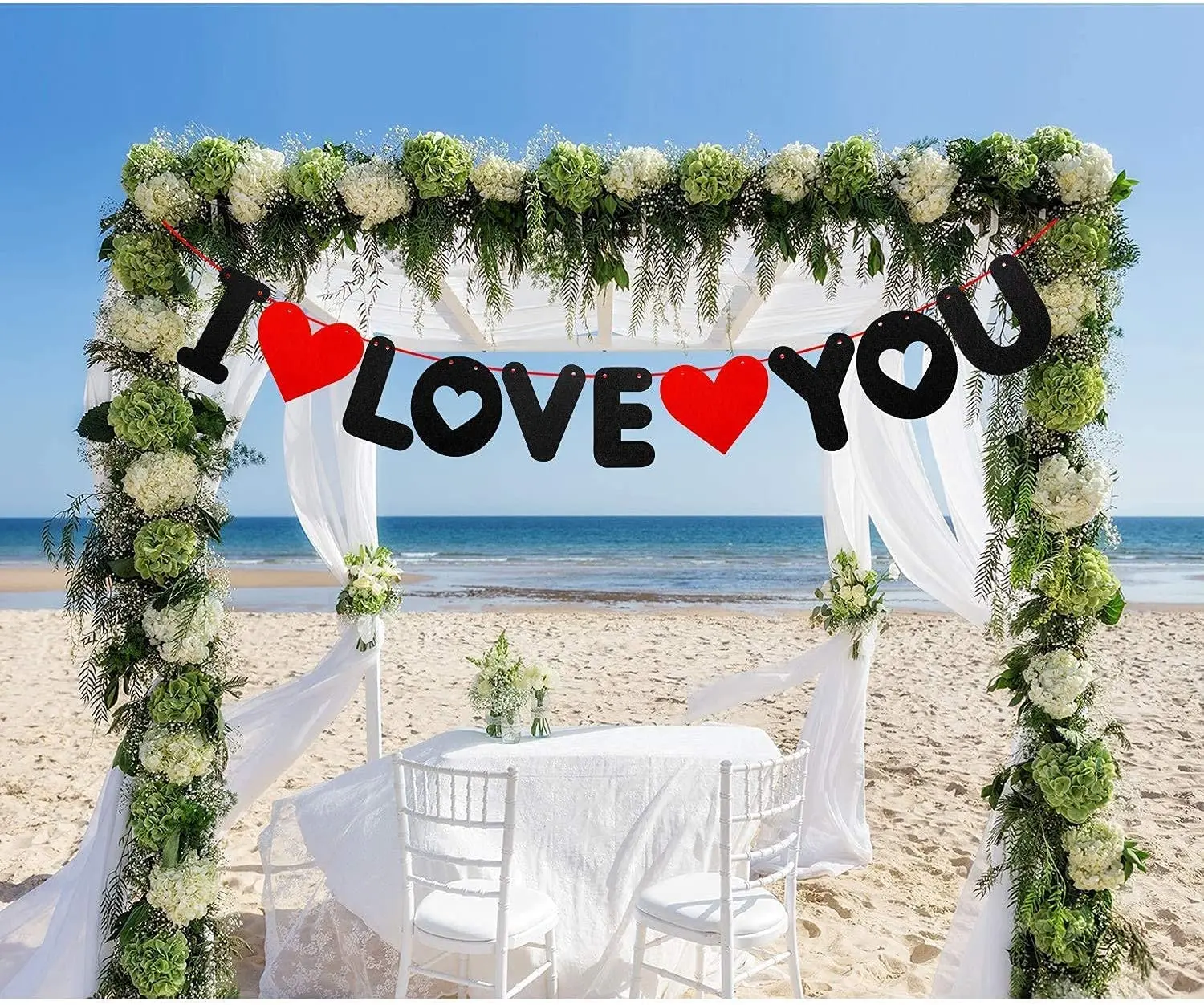 

Valentines I Love You Banner Happy Valentines Day Party Decorations Wedding Birthday Courtship Bridal Anniversary Banner