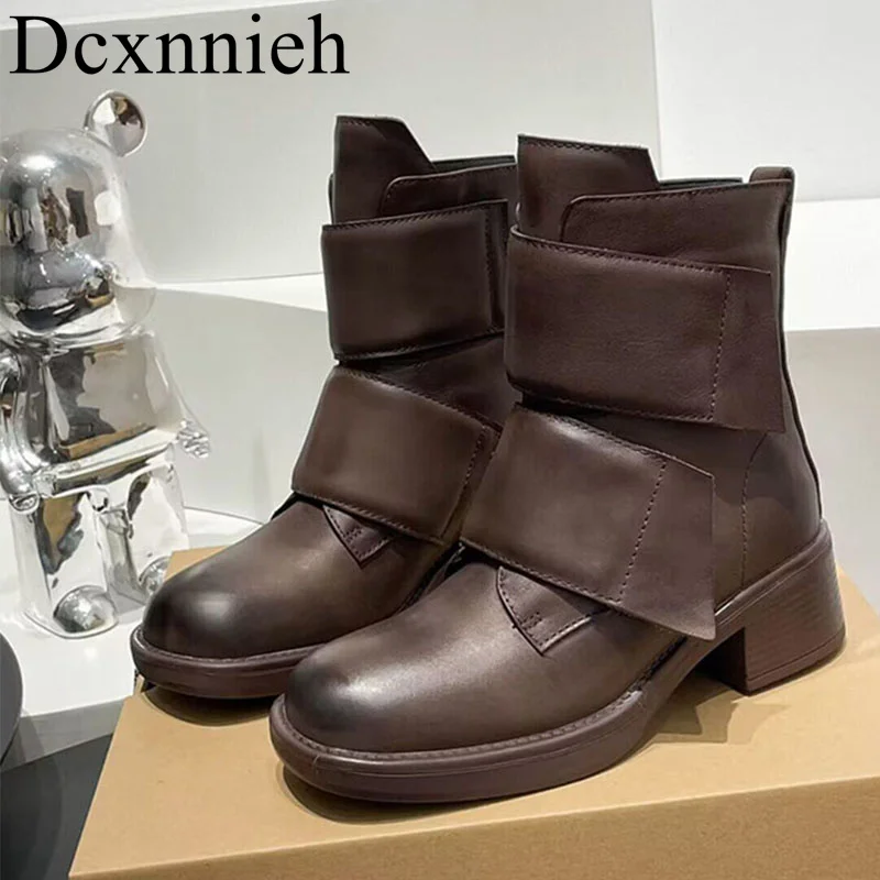 

Женские ботильоны в стиле ретро, короткие ботинки из натуральной кожи на квадратном каблуке, модельные сапоги в британском стиле, красивые ботинки для верховой езды, для зимы