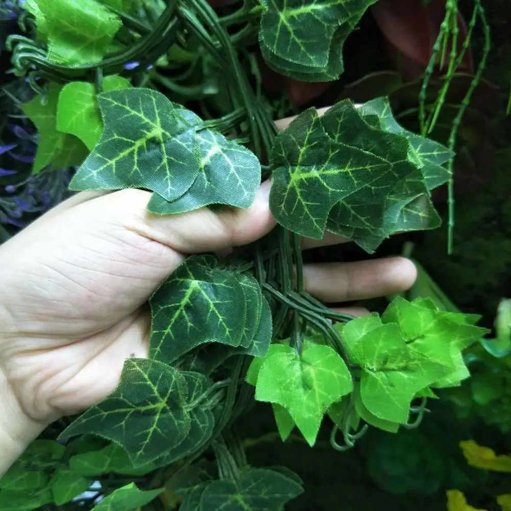 

210CM Hot Artificial Plants Rattan Creeper Green Leaf Ivy Vine For Home Wedding Decor Wholesale DIY Hanging Garland Fake Flowers