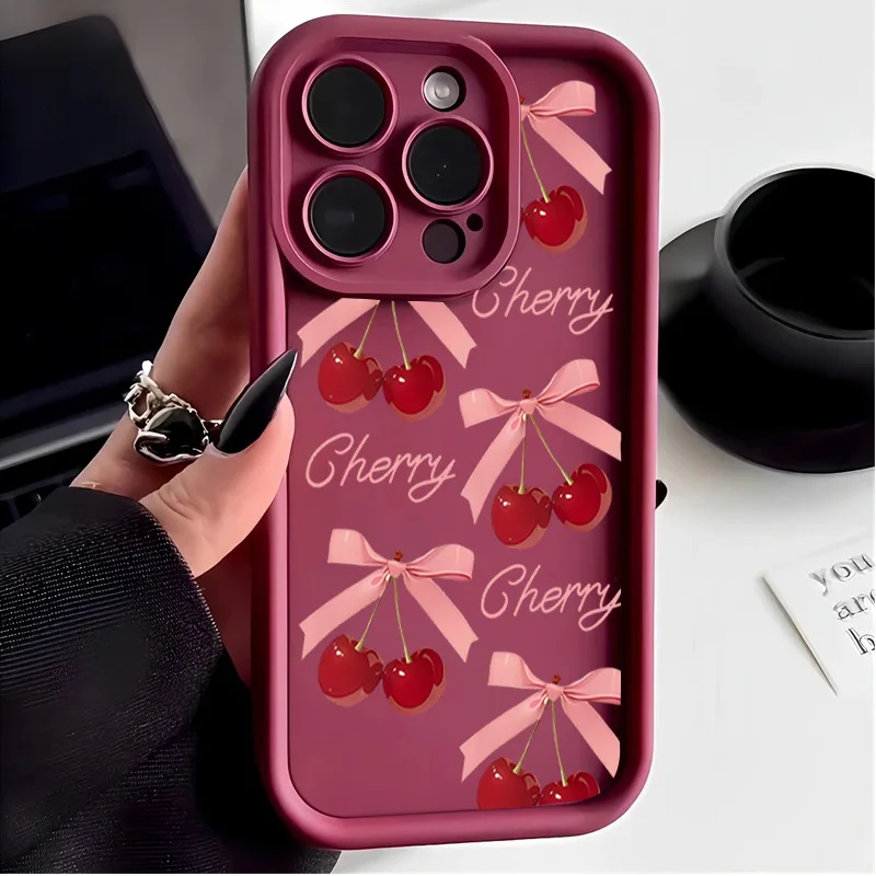 Чехол Retro Wine Red Cherry для OPPO Reno 13F 12F 11F 8 10 11 12 13 14 Pro 5G Reno 7 4G 5 6 Lite A79 A78 A58 A77 A57 A98 A38 A18 (art.: 3920d43824eed) - 3920d43824eed
