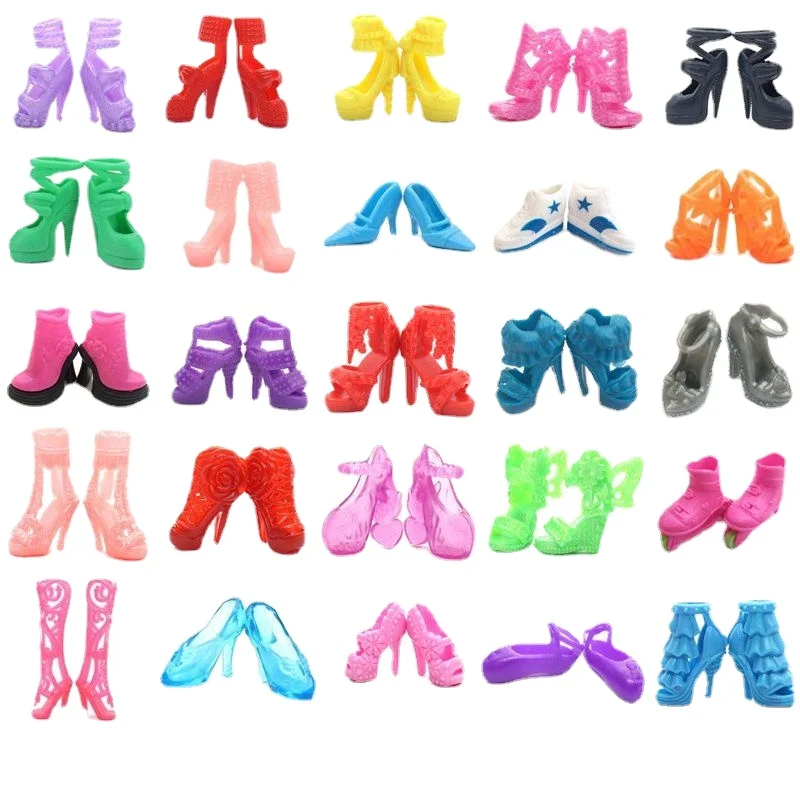 

[MYKPOP] 10 Pairs/Set Princess Shoes Fashion Cute Colorful Assorted Sandal For Barbie Doll Different Styles Baby Toy SC23032908