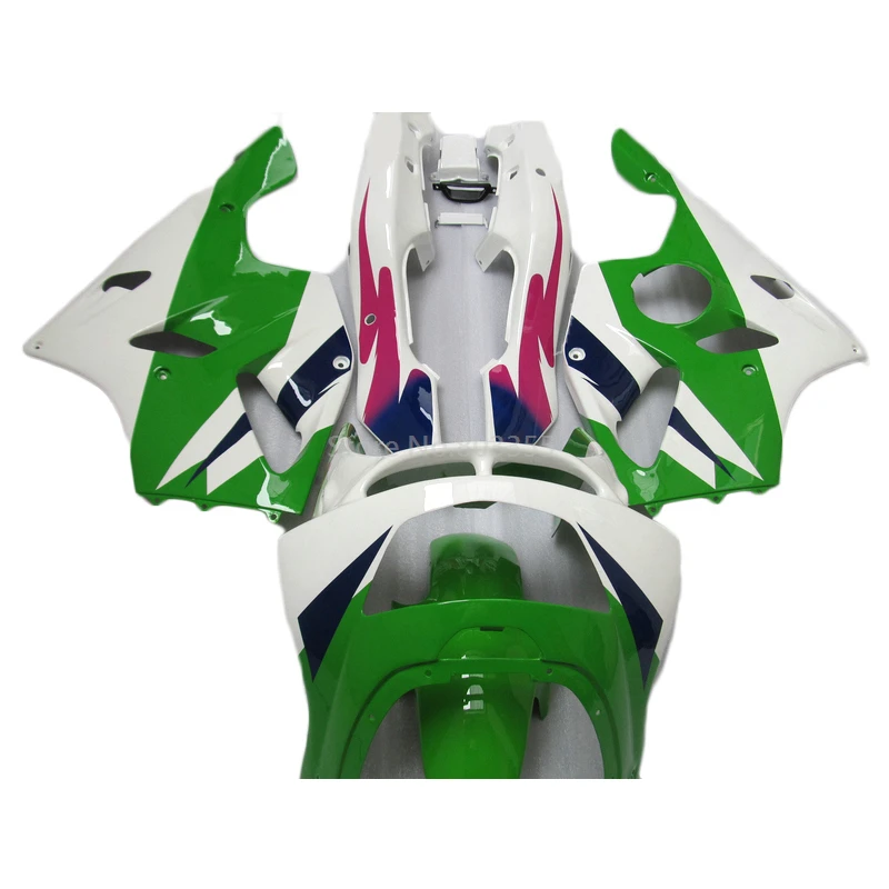 

Комплекты обтекателей с рисунком на заказ, 100%, подходят для Kawasaki ZX6R 1994 1995 1996 1997, белые, зеленые обтекатели, детали zx6r 94 95 96 97 LI58