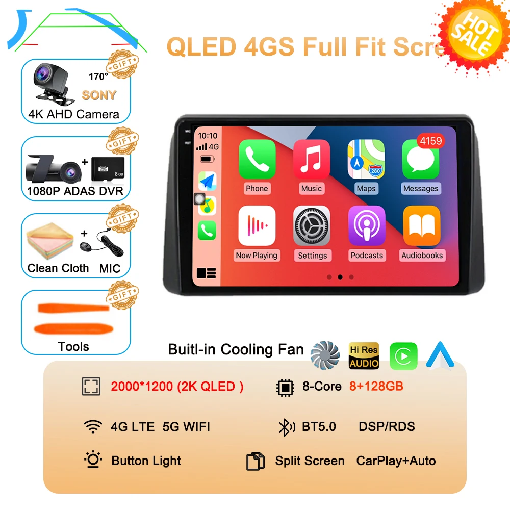 

Автомобильное радио Carplay Android 15 для Chrysler Grand Voyager 5 для Dodge Grand Caravan 2008 2011-2020, GPS, мультимедийное стерео головное устройство