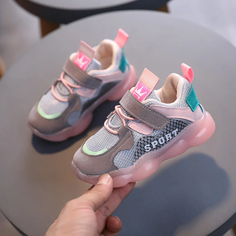 

2022 Size 21-30 Baby Girls Boys Casual Shoes Soft Bottom Non-slip Breathable Outdoor Fashion Kids Sneakers Children Sports Shoes