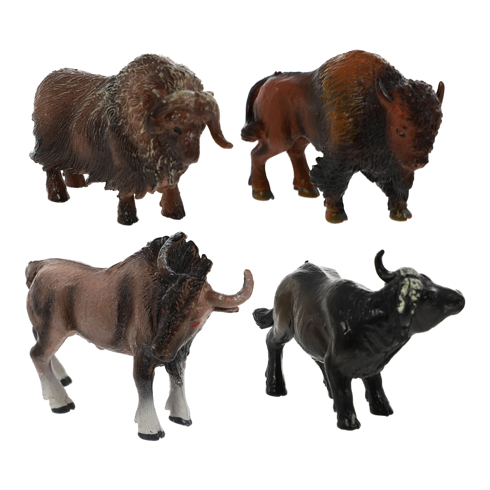 

4 Pcs Simulation Yak Model Models Adults Aminal Solid Farm Animal Figurines Cow Creamer Plastic Wild Animals Figures Child
